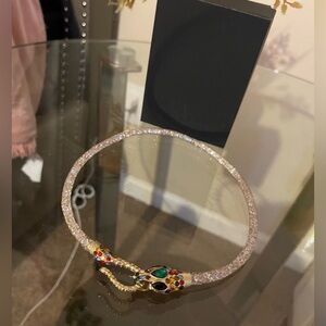 Elegant Gold and Multicolor Snake Necklace
